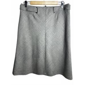 Brooks Brothers Midi Wool Skirt Women's 8 Grey Career Winter